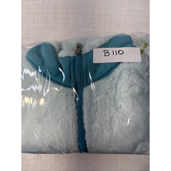 Champion Fuzzy Fleece Full Zip Jacket Teal Contrast Softshell Pockets 10-12 (L) - Picture 11 of 11